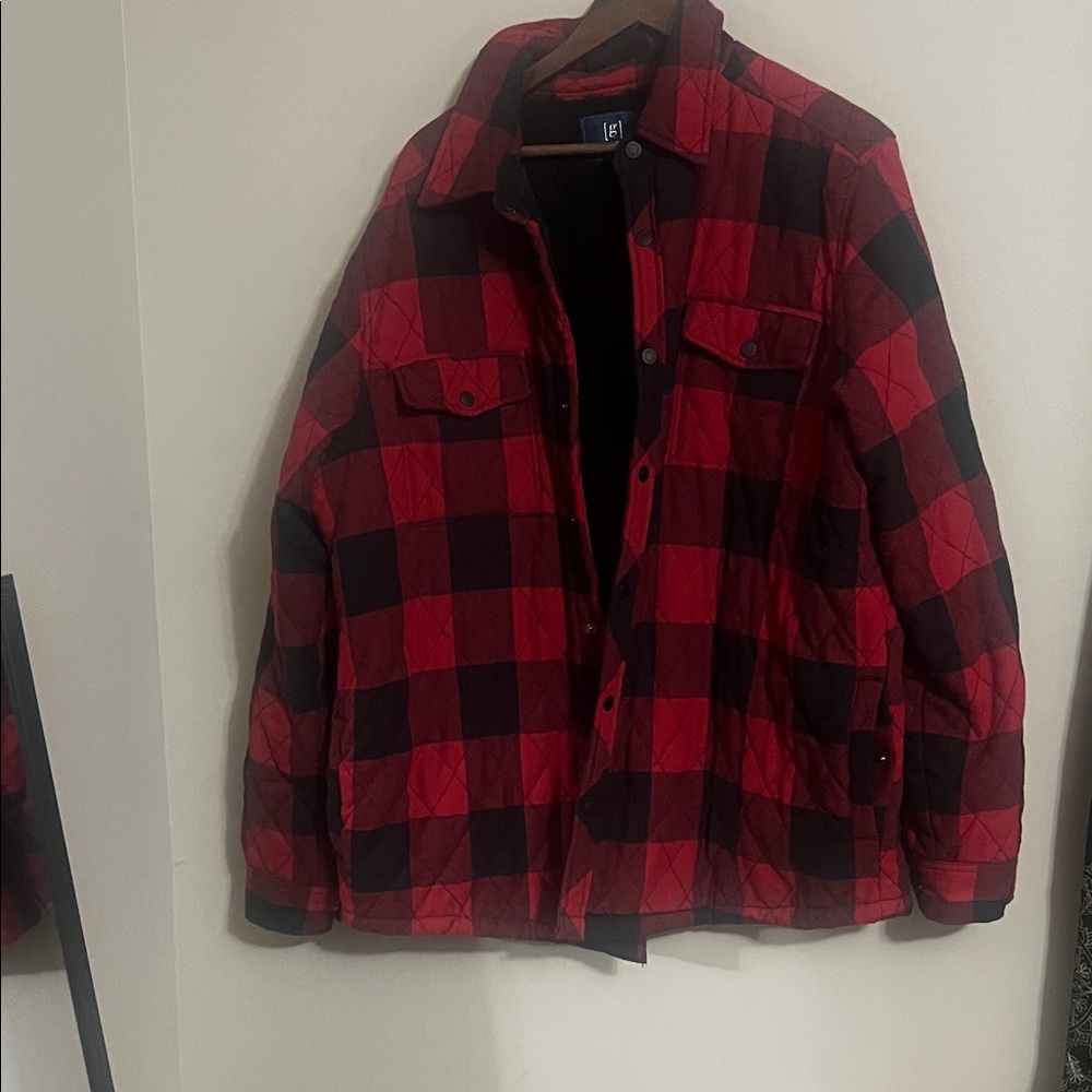 Men's Quilted Red & Black Buffalo Plaid Jacket